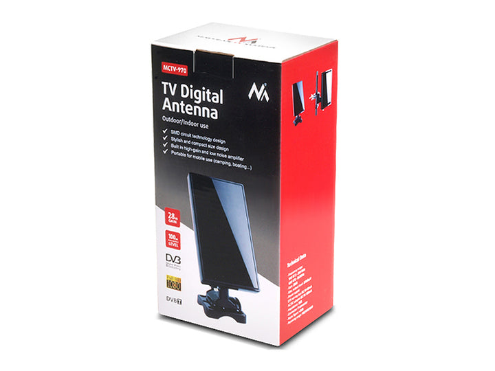 Belső külső TV antenna DVB-T fekete Maclean MCTV-970