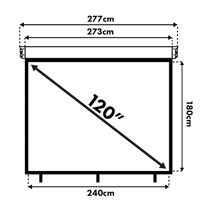 Maclean vetítővászon, elektromos, falra vagy mennyezetre szerelhető, 120'', 240x180, 4:3, MC-593