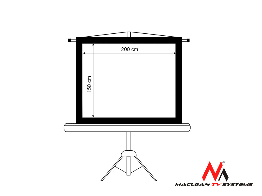 Vetítővászon állvány állvány 200x150 MC-595 na stojaku 100 "4: 3