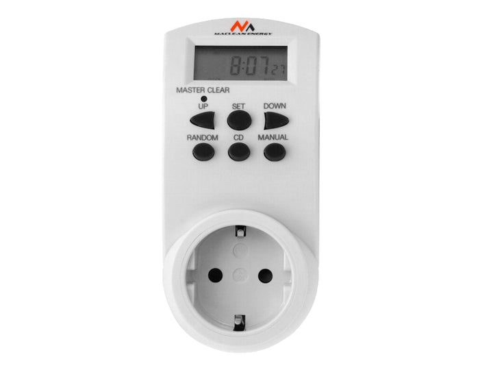 Maclean digitális időzítő, f. random, időzítő, 10 program, max 156 program, német aljzat, 3600W, MCE05G