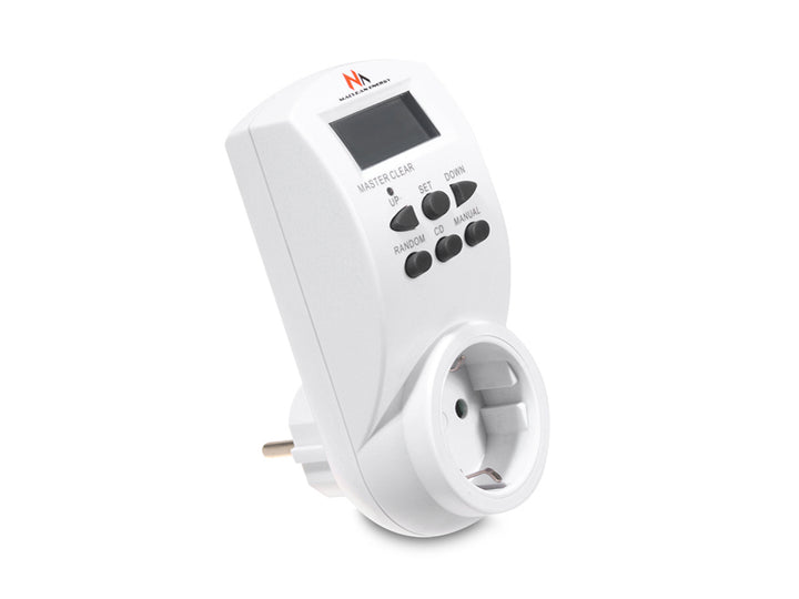 Maclean digitális időzítő, f. random, időzítő, 10 program, max 156 program, német aljzat, 3600W, MCE05G
