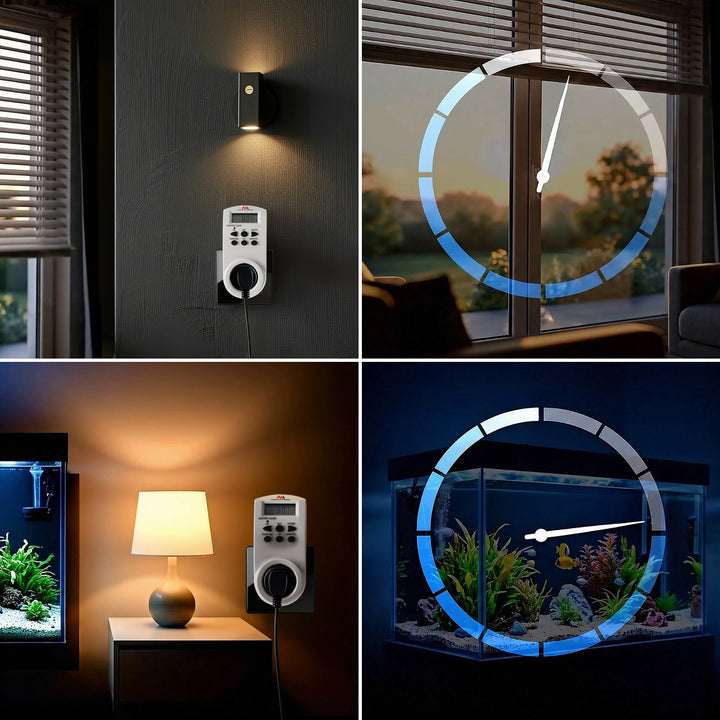 Maclean digitális időzítő, f. random, időzítő, 10 program, max 156 program, német aljzat, 3600W, MCE05G