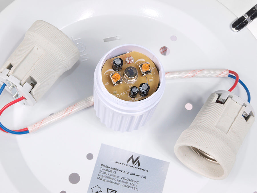 Mennyezeti mennyezet érzékelővel Maclean Energy MCE22 lámpa 2x40w E27