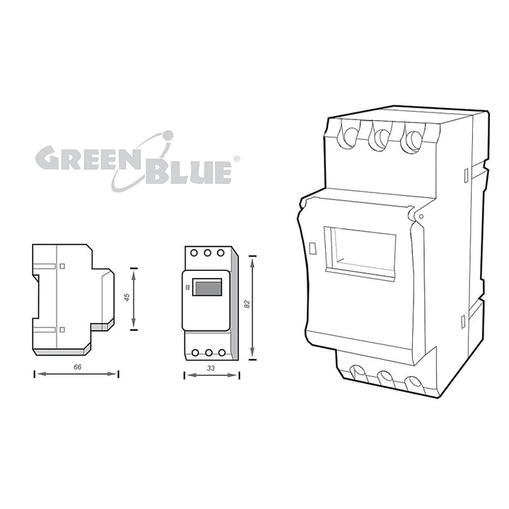 Időzítő kapcsoló - digitális időzítő DIN sínhez GreenBlue GB104 16 program max. 240 programot tartalmaz
