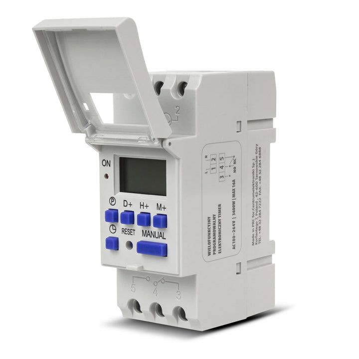 Időzítő kapcsoló - digitális időzítő DIN sínhez GreenBlue GB104 16 program max. 240 programot tartalmaz