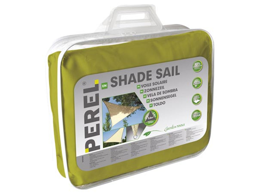 UV-nyílású kerti vitorla 3.6m háromszög Perel krémszínű