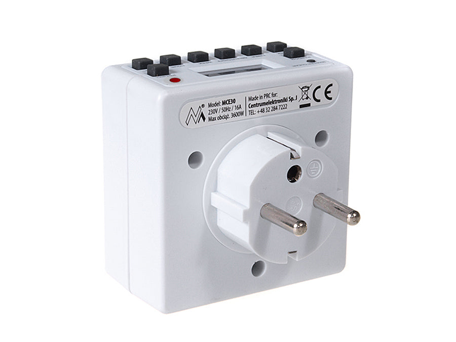 Programozható digitális időzítő Schuko 3600W max 156 program Maclean Energy MCE30