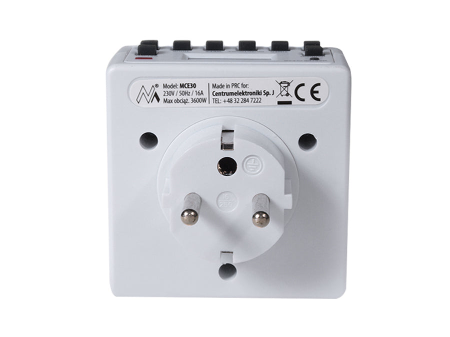 Programozható digitális időzítő Schuko 3600W max 156 program Maclean Energy MCE30