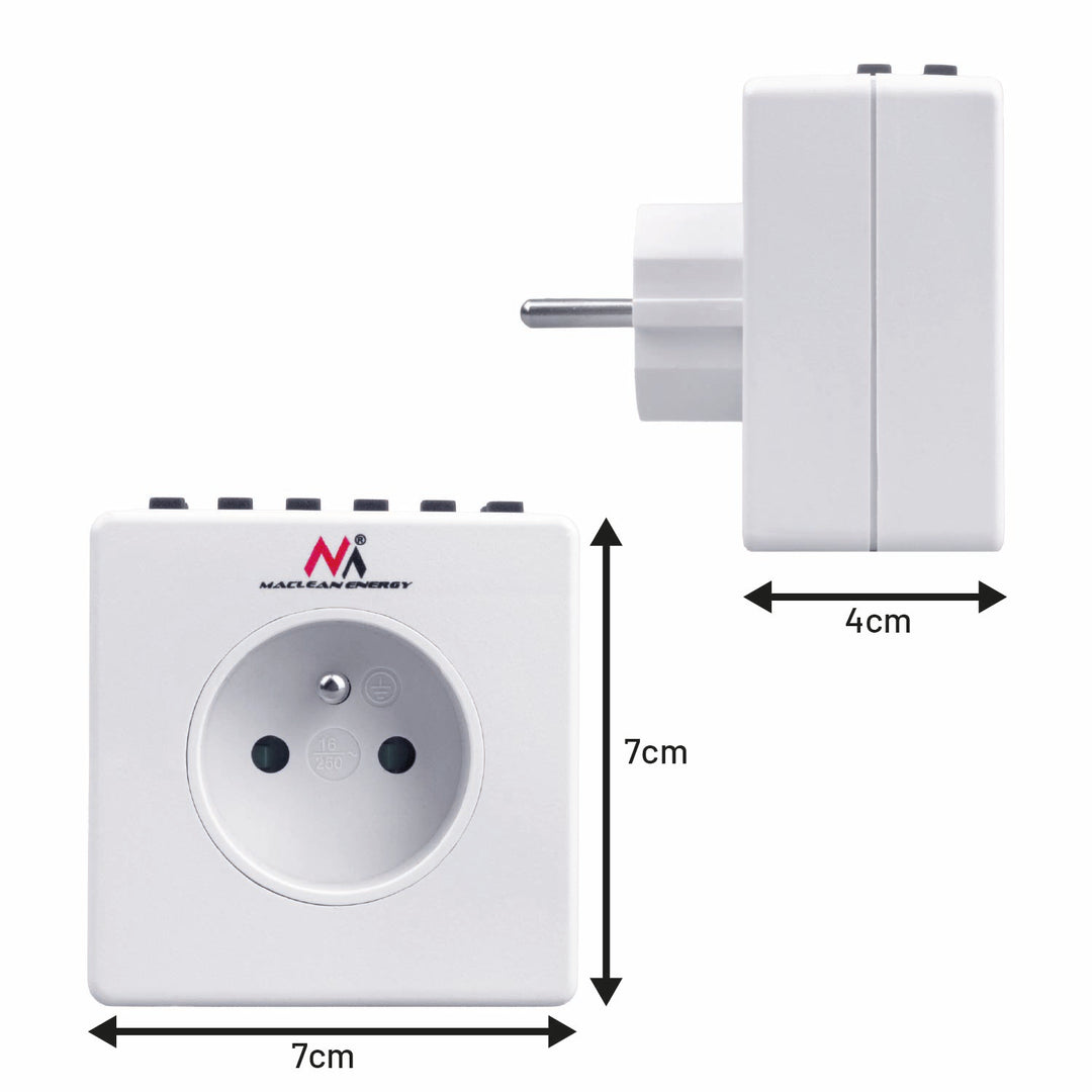 Programozható digitális időzítő Schuko 3600W max 156 program Maclean Energy MCE30
