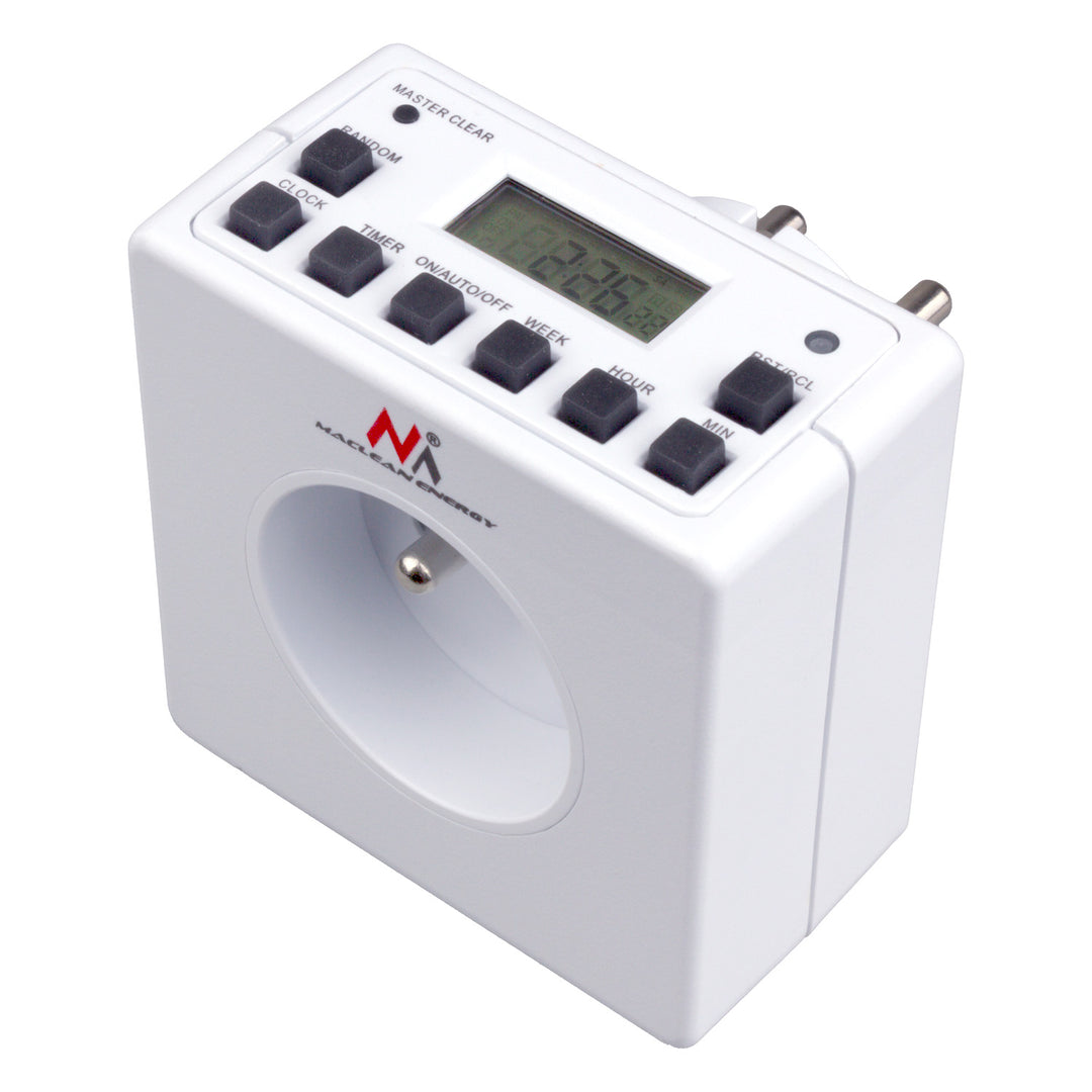 Programozható digitális időzítő Schuko 3600W max 156 program Maclean Energy MCE30