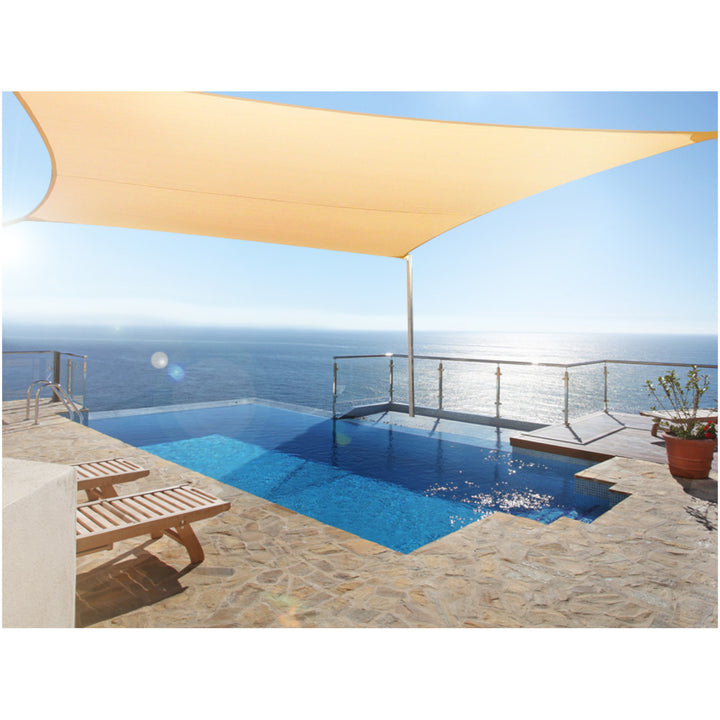 Sun Umbrella UV poliészter 4m háromszög krém hidrofób felület GreenBlue GB501