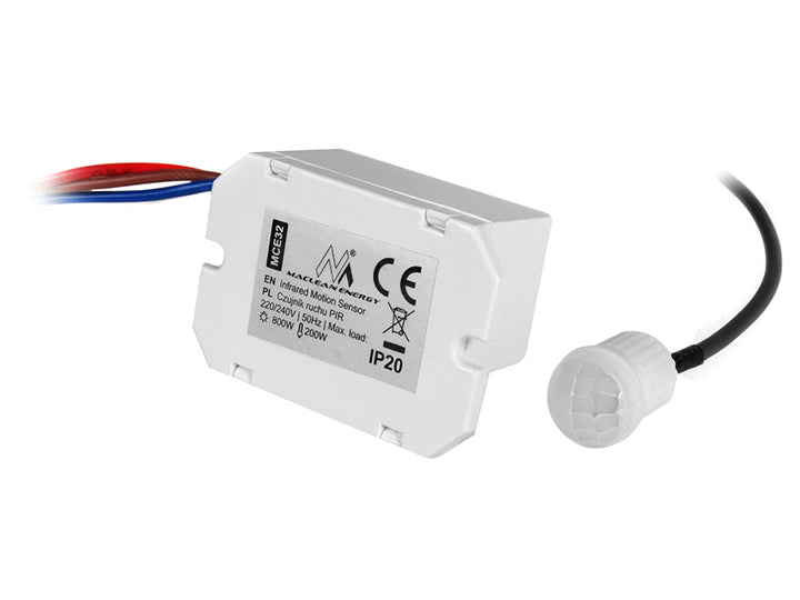 SENSOR MOVEMENT PIR 230V 800W LED MINI hangrögzítökkel DO Maclean Energy MCE32 (37924)