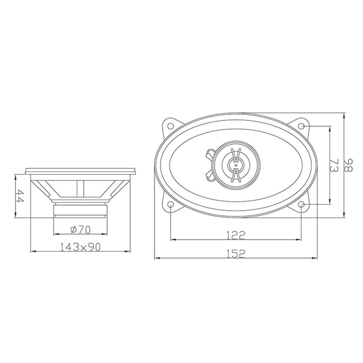 Car hangszórók Blow WH-4616 4x6 "Maximális teljesítmény 110W