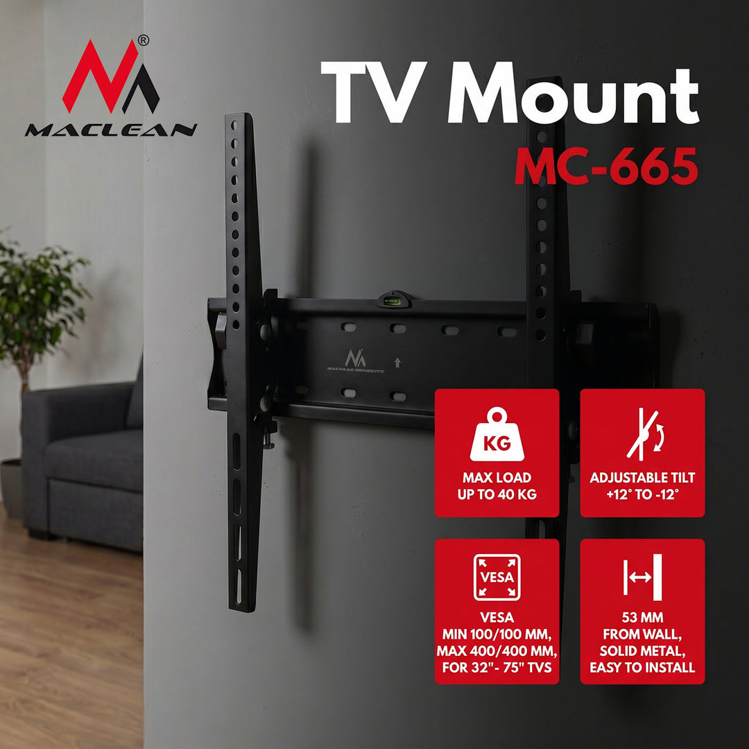 Maclean MC-665 Fali konzol LCD LED TV 40 kg Porfestés