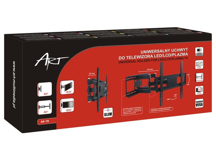 Karos tartók TV LED / LCD / plazma 23-55 "45kg AR-70 cikkszám