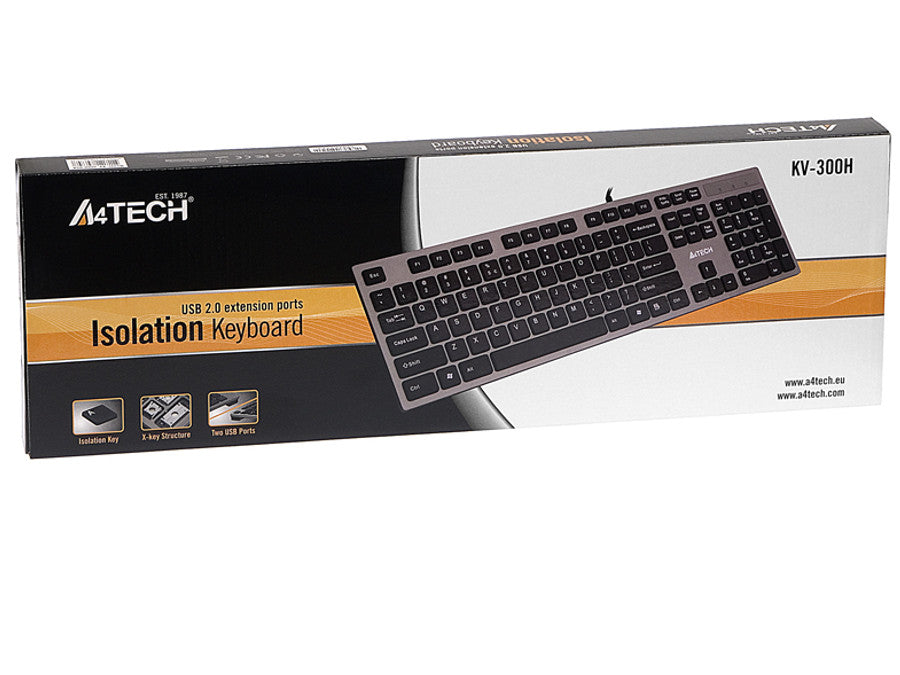 Billentyűzet KV-300H Vékony USB hub USB A4-Tech ultra lapos