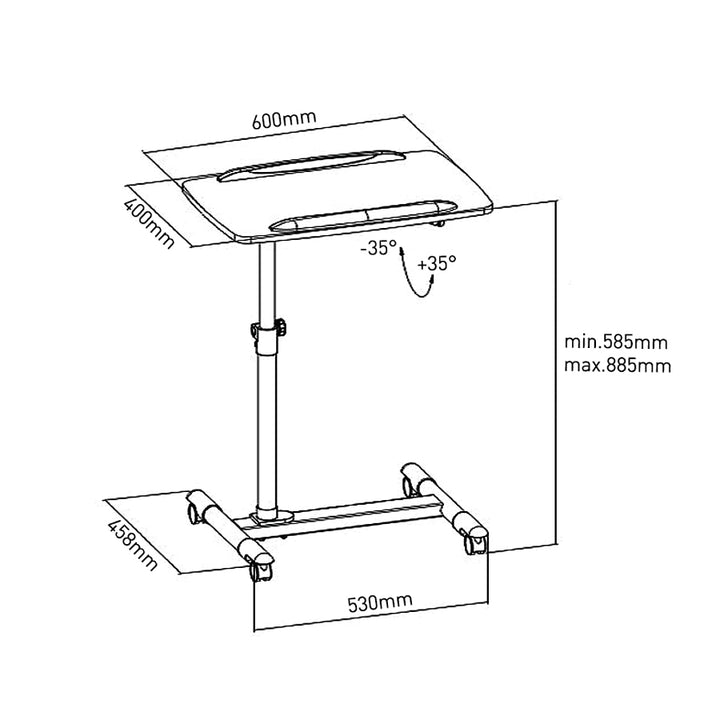 Trolley laptophoz, projektorhoz, MC-671 írásvetítőhöz