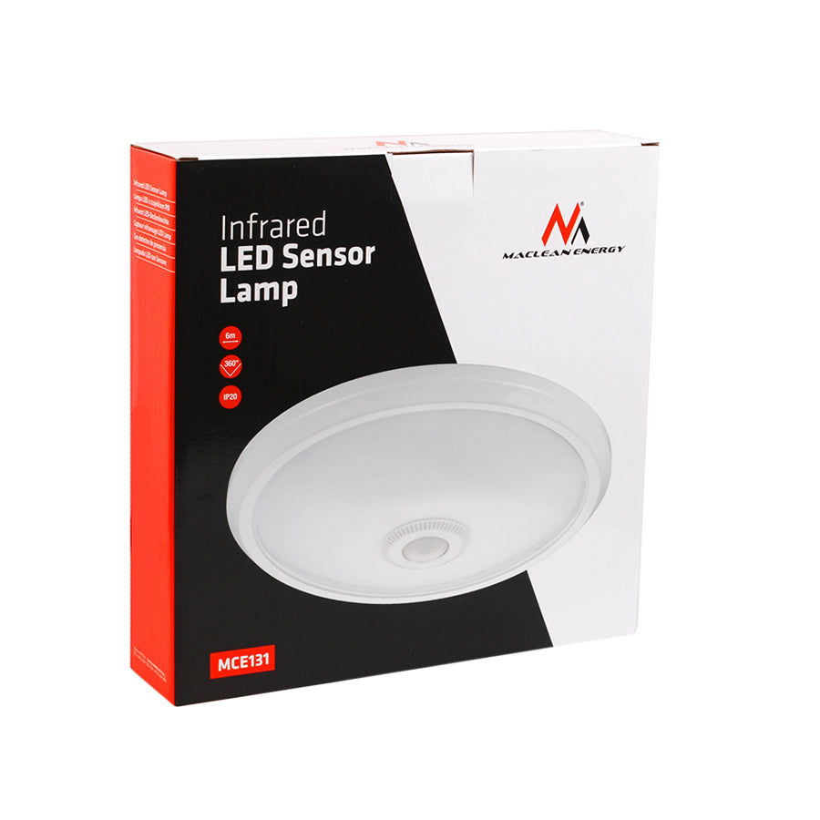 LED Mennyezet 12W Maclean Energy MCE131 mozgató érzékelővel 6m tartományban