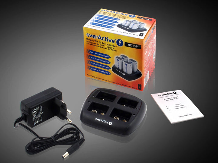 EverActive NC-109 töltő 9V 4x 100mA akkumulátorhoz max