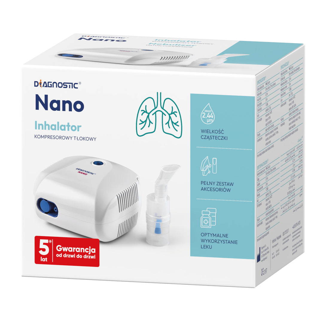 Diagnostic Nano 2 kompresszoros dugattyús inhalátor, 2 maszk