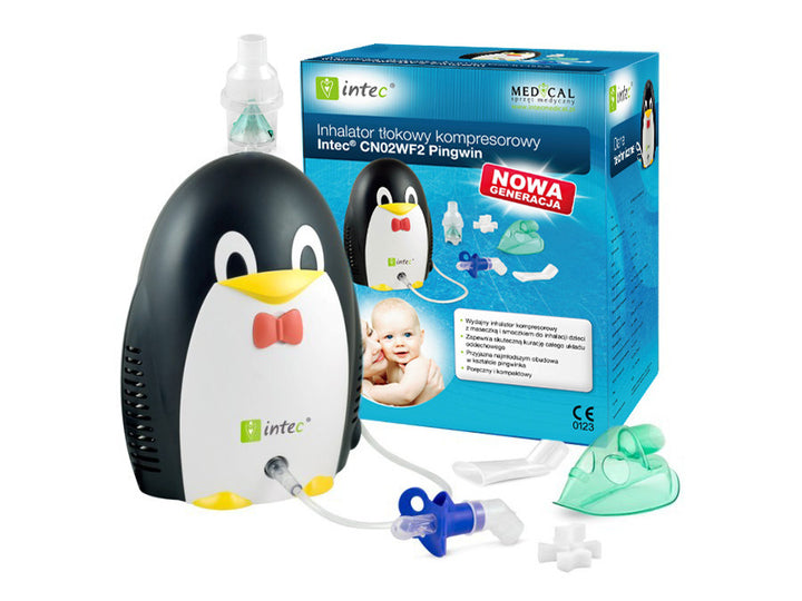 INTEC pingvin inhalátor felnőttek, gyermekek és újszülöttek, asztma, allergia, COPD