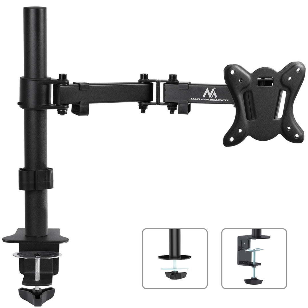 Maclean asztali tartó LCD monitorhoz, 13"-27", VESA 75x75 és 100x100, 8kg, MC-690N