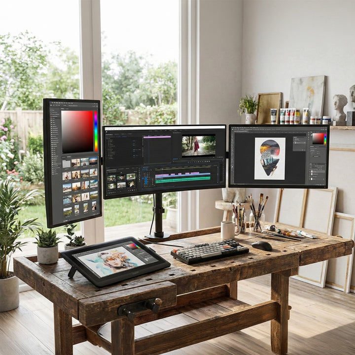 Asztali tartó 3 monitorhoz legfeljebb 3x LCD LED 27 "MONITOR