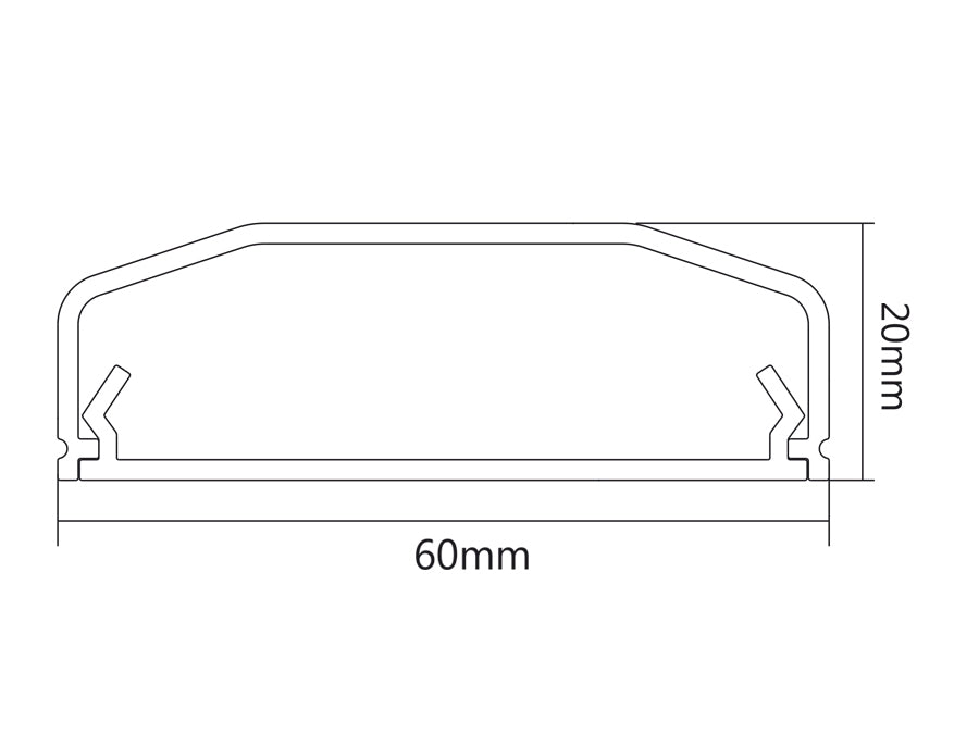 Maclean MC-693 B 60x20x750mm kábelvédő szalag Az alumínium egyenesen nyitva és rend