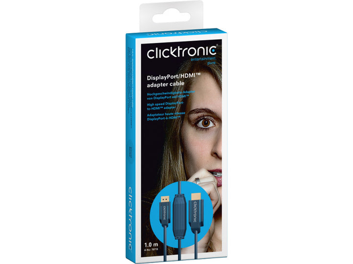 DisplayPort HDMI Clicktronic 1 m-es Full HD 24H kábel
