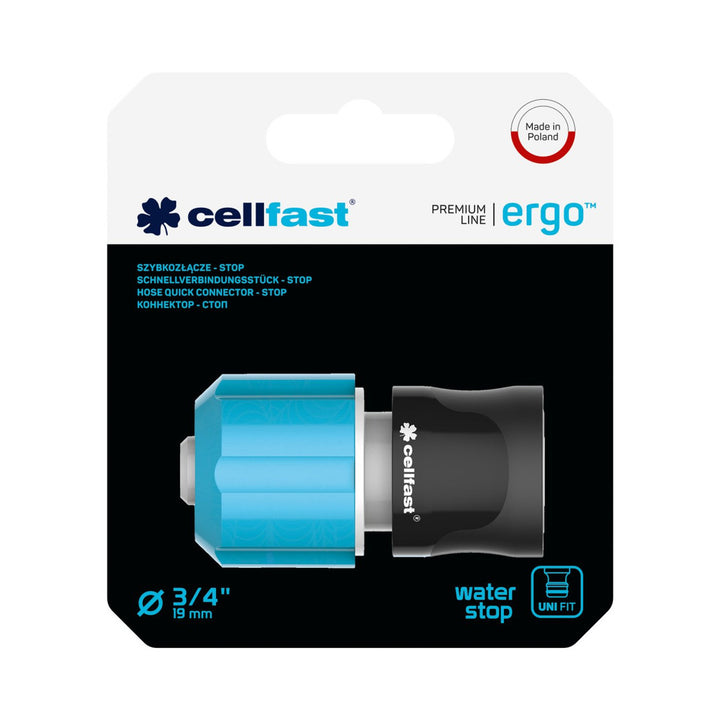 Gyorscsatlakozó 3/4"-os megállító mechanizmussal Cellfast Ergo