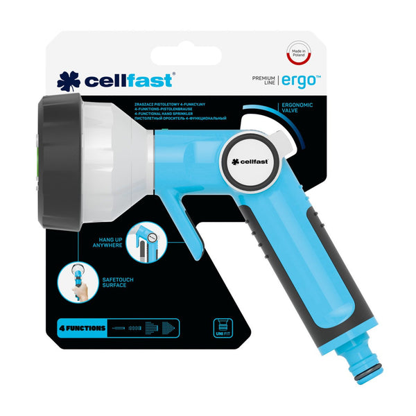 Cellfast pisztolyos szórófej, 4-funkciós, ergonomikus, intuitív szórásvezérlés, 53-340