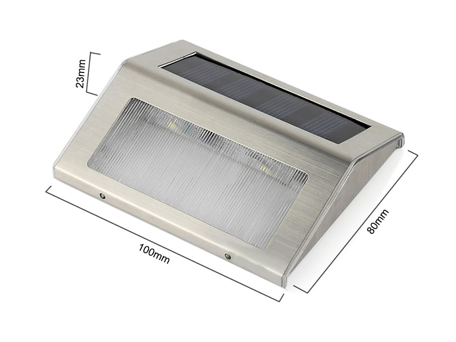 2LED napelemes lámpatartó lépcsőhöz MCE119 Maclean Energy Inox
