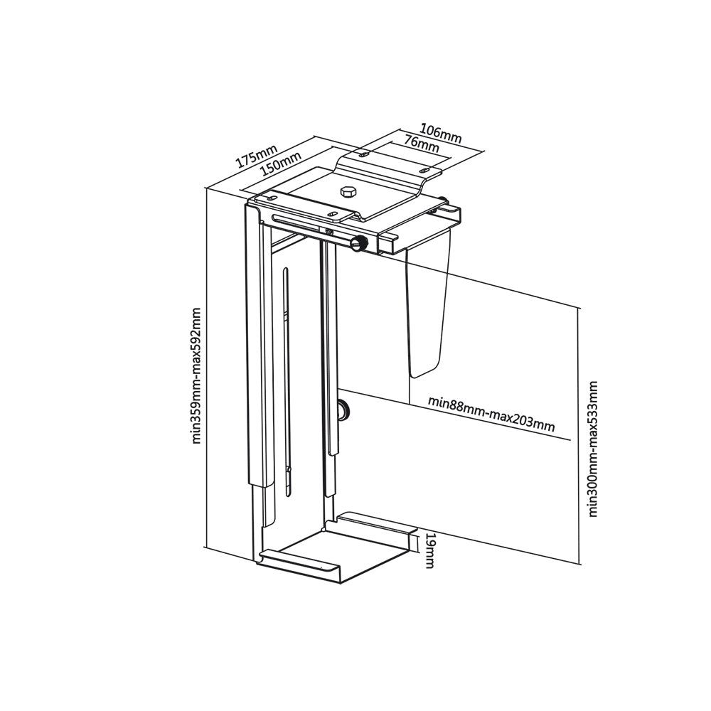 DESK HOLDER a PC SZÁMÍTÓGÉPES NÖVEKEDÉSÉHEZ 10 kg