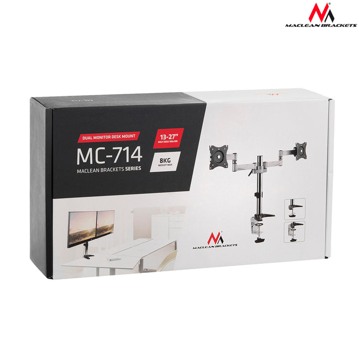 Tartóelem két monitorhoz 13 "-27" 8 kg Maclean MC-714