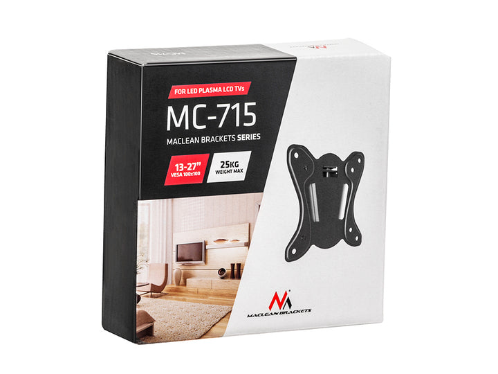 TV tartó 13-27 "Maclean MC-715 fekete 25kg max vesa 100x100