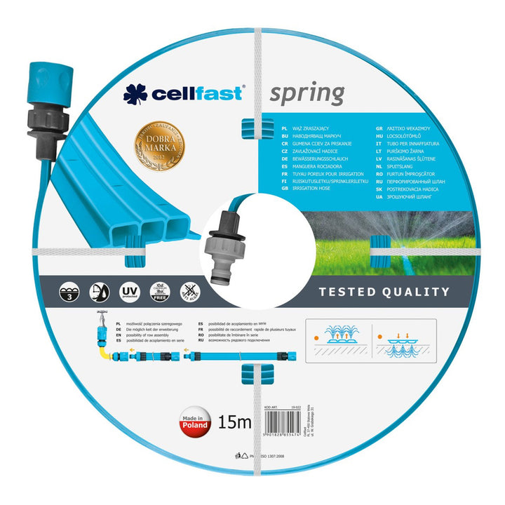 Kertészeti tömlő Cellfast Spring 15m, háromcsatornás