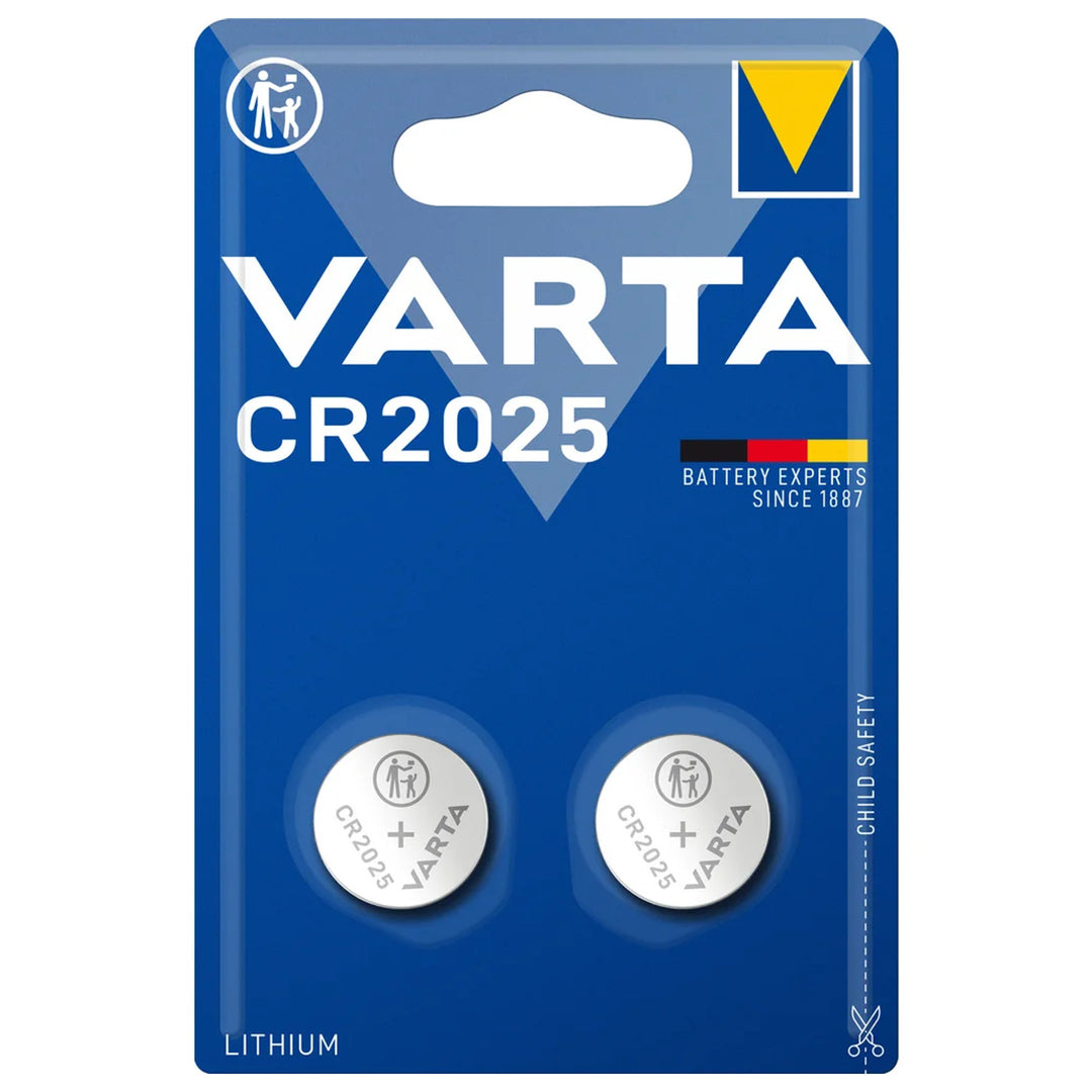 2x Varta CR 2025 lítium akkumulátorok, kiváló minőségű, 3V
