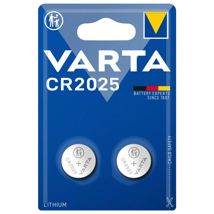 2x Varta CR 2025 lítium akkumulátorok, kiváló minőségű, 3V