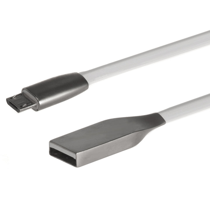 AM lapos mikro USB kábel 1 m fehér Maclean MCTV-833W fém