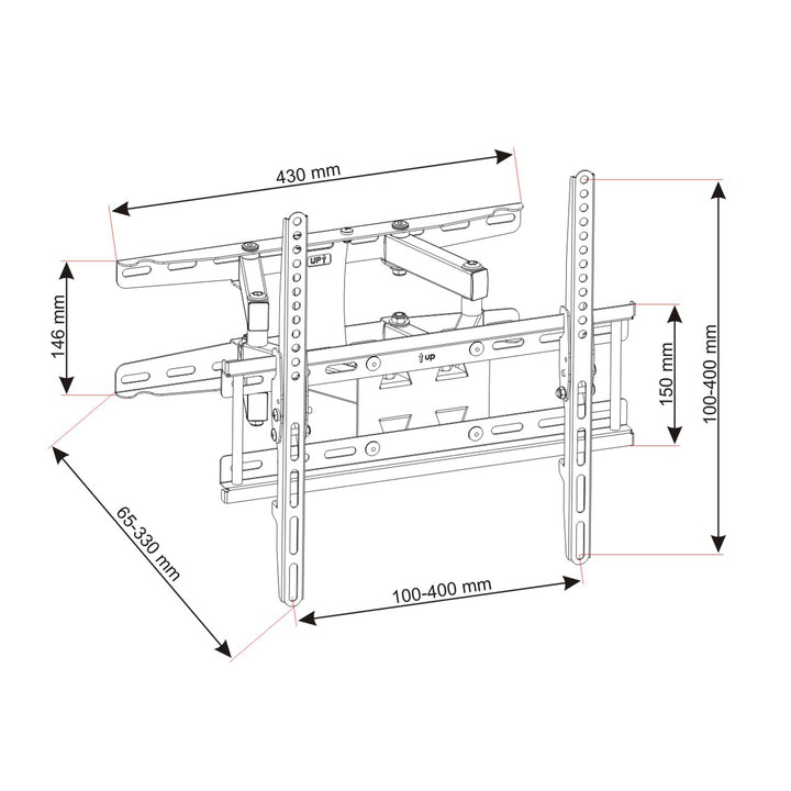Felszerelés LCD TV / LED 23 &#39;&#39; - 60 &#39;&#39; 45 kg függőleges és vízszintes AR-50 ART