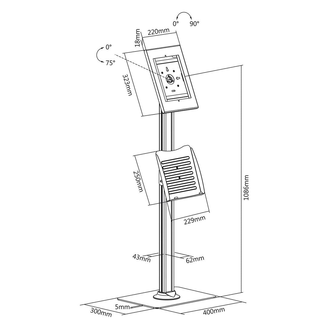iPad2.3.4 IPAD légmosó állvány a táblaállvány felszereléséhez Maclean Stand MC-724