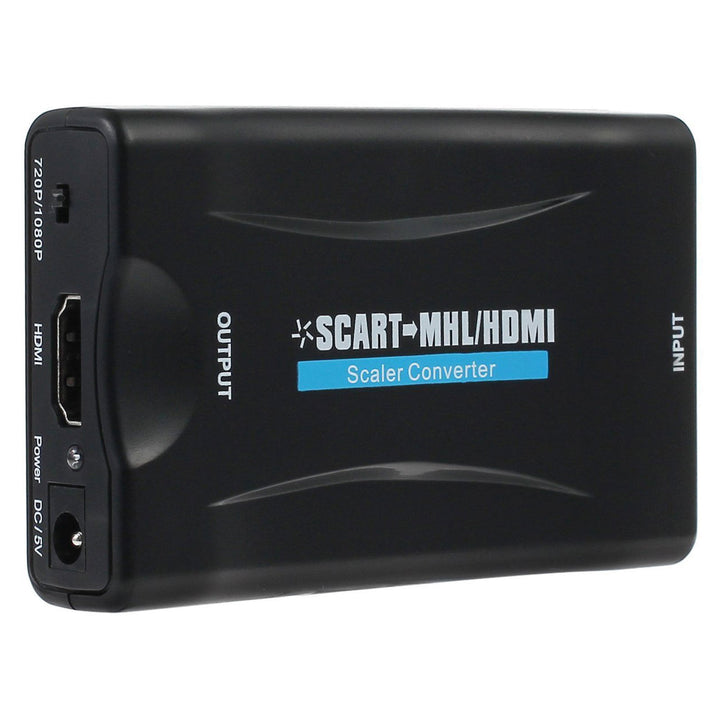 A SCART–HDMI átalakító egy univerzális eszköz, amely az analóg SCART bemenetet digitális HDMI kimenetté alakítja (1080p 60 Hz-ig).