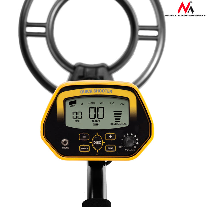 Maclean MCE993 Energy Shooter - sárga fémdetektor diszkriminátorral