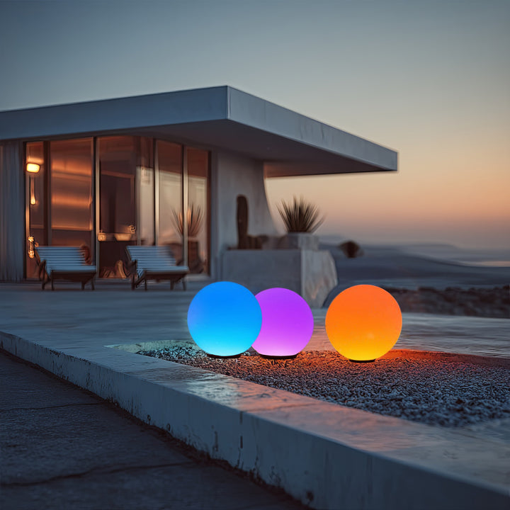 Garden LED Solar LED szabad lámpa GB165 25x25x58cm golyó, színes LED