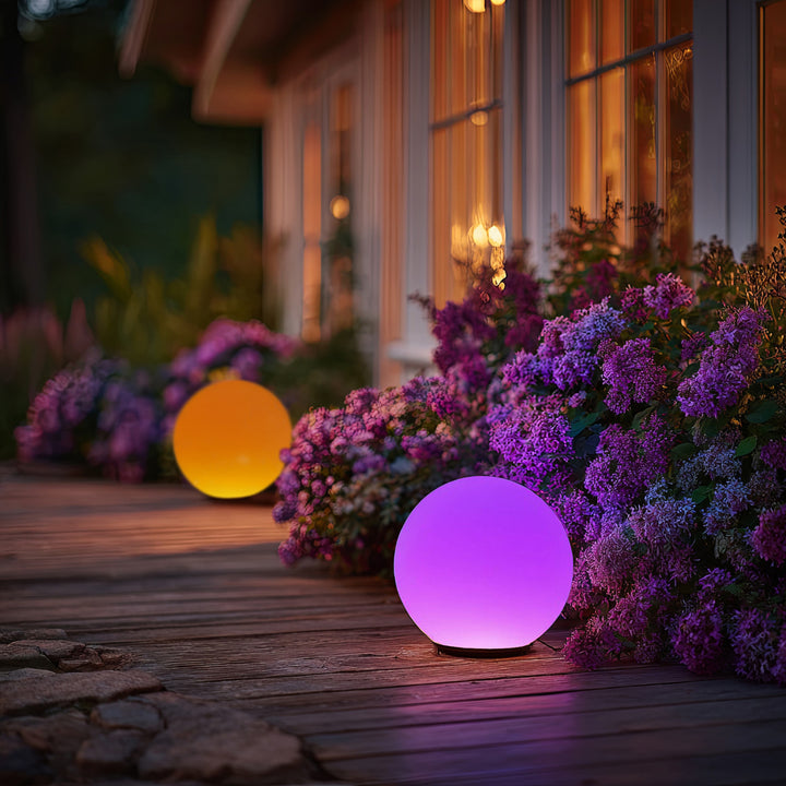 Garden Solar LED Szabadon álló LED lámpa GB167 30x30x63cm golyó, színes LED