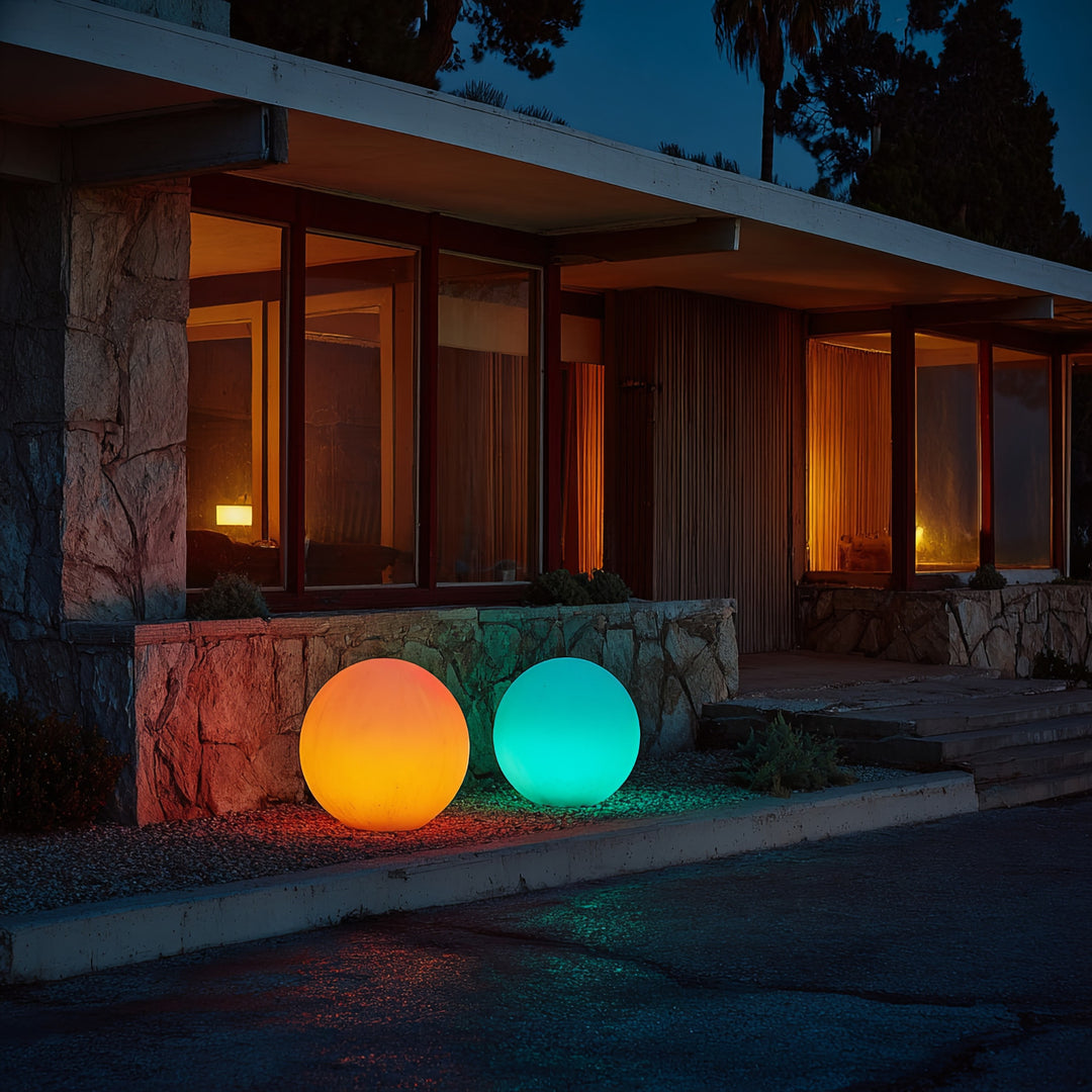 Garden Solar LED Szabadon álló LED lámpa GB167 30x30x63cm golyó, színes LED