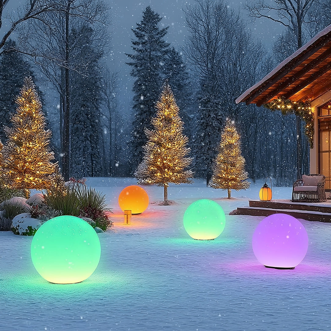 Garden Solar LED Szabadon álló LED lámpa GB167 30x30x63cm golyó, színes LED