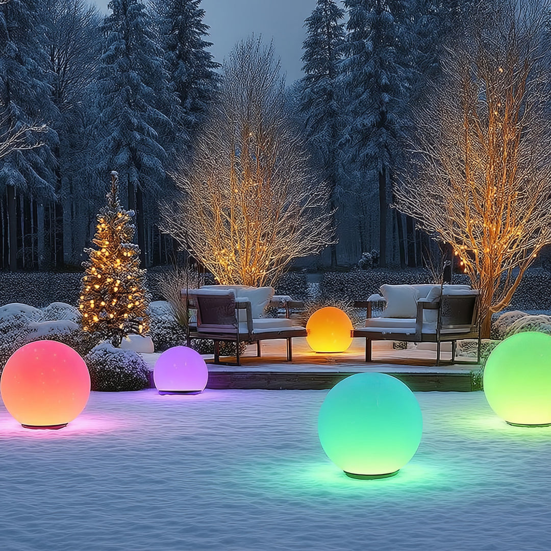 Garden Solar LED Szabadon álló LED lámpa GB167 30x30x63cm golyó, színes LED