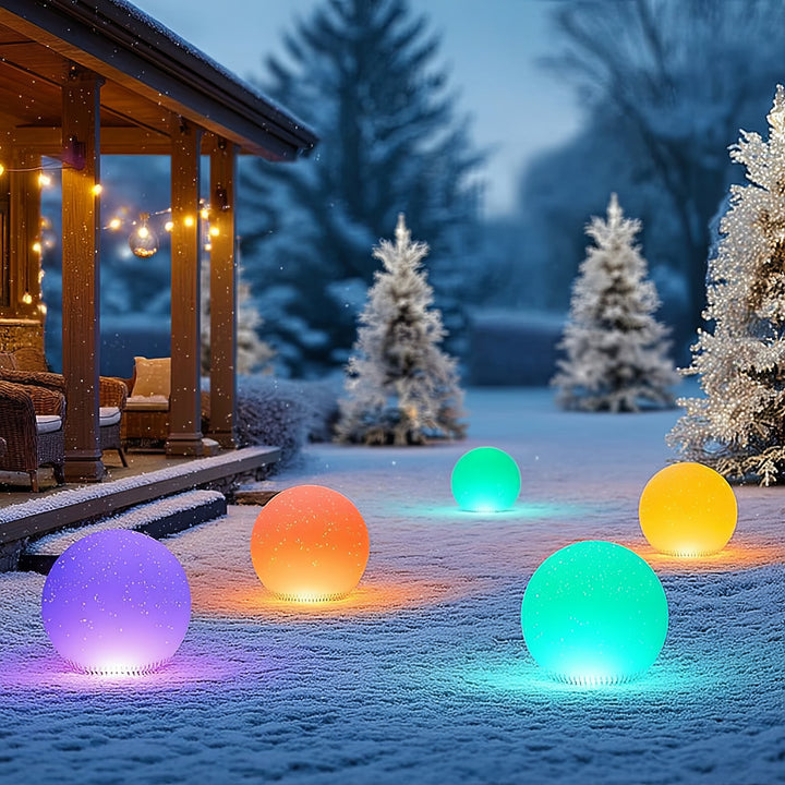 Garden Solar LED Szabadon álló LED lámpa GB167 30x30x63cm golyó, színes LED