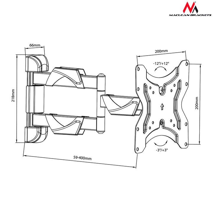 Maclean konzolok MC-742 - Max.30kg - 12 "- 42" inch - 200x200 VESA